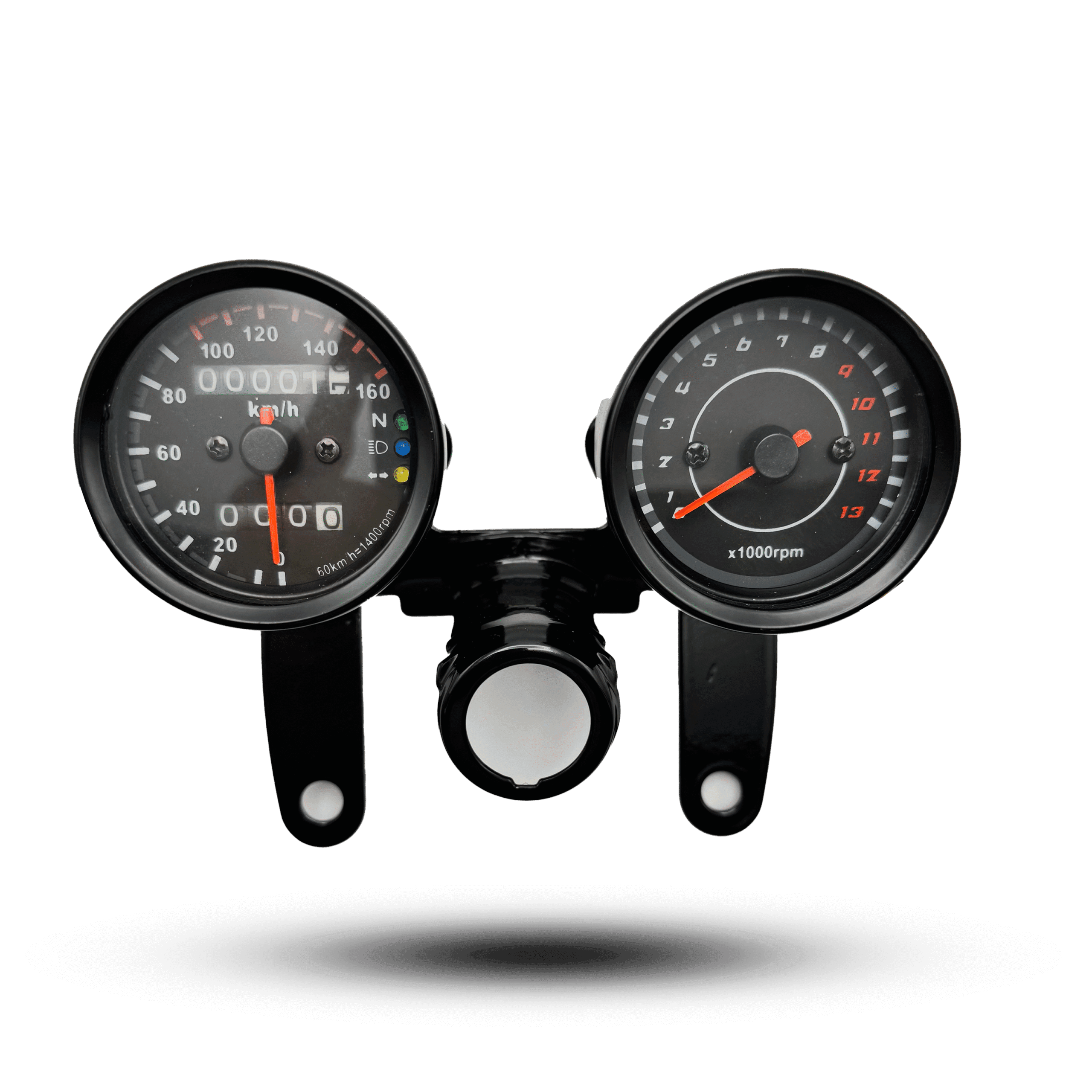 Meter Double LED Black