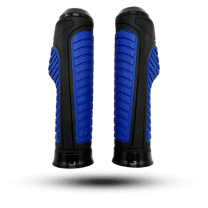 Pair of black and blue hand grip fat bicycle handlebar grips featuring a textured design for enhanced grip and comfort.
