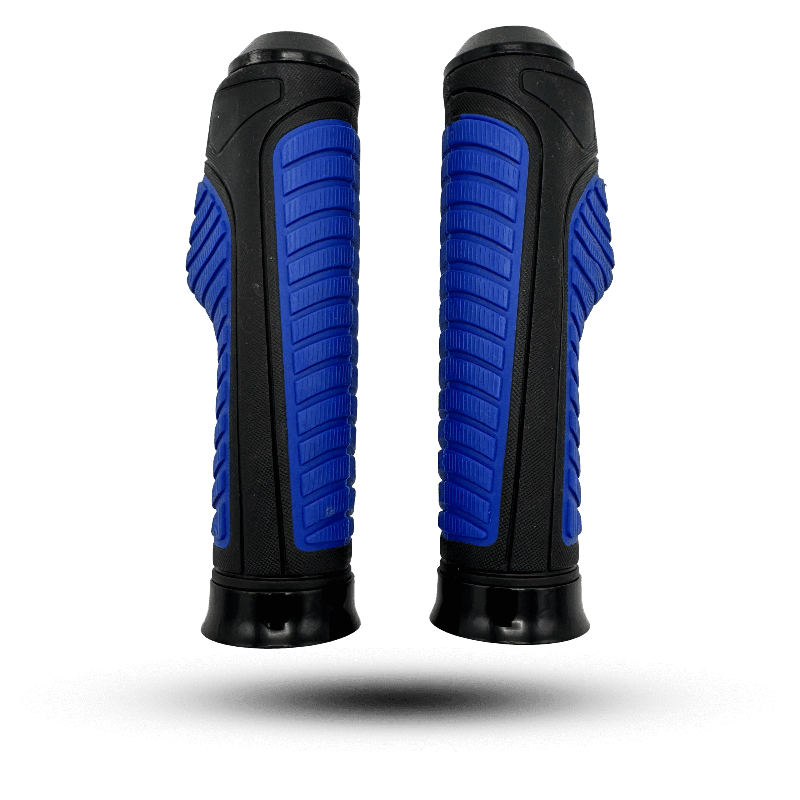 Pair of black and blue hand grip fat bicycle handlebar grips featuring a textured design for enhanced grip and comfort.