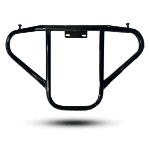 Black metal wing crash guard, providing robust front-end protection for off-road vehicles and ATVs.