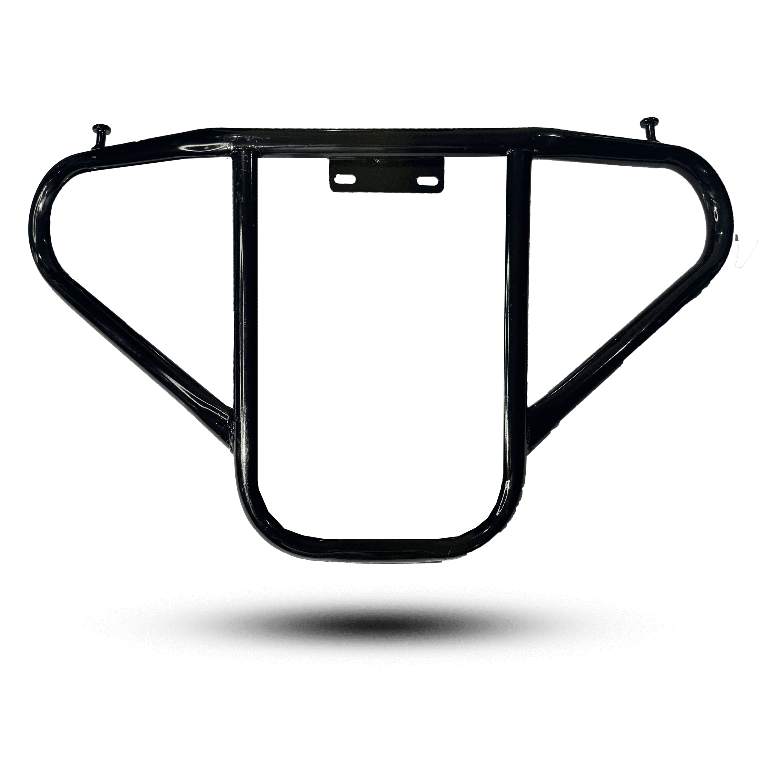 Black metal wing crash guard, providing robust front-end protection for off-road vehicles and ATVs.