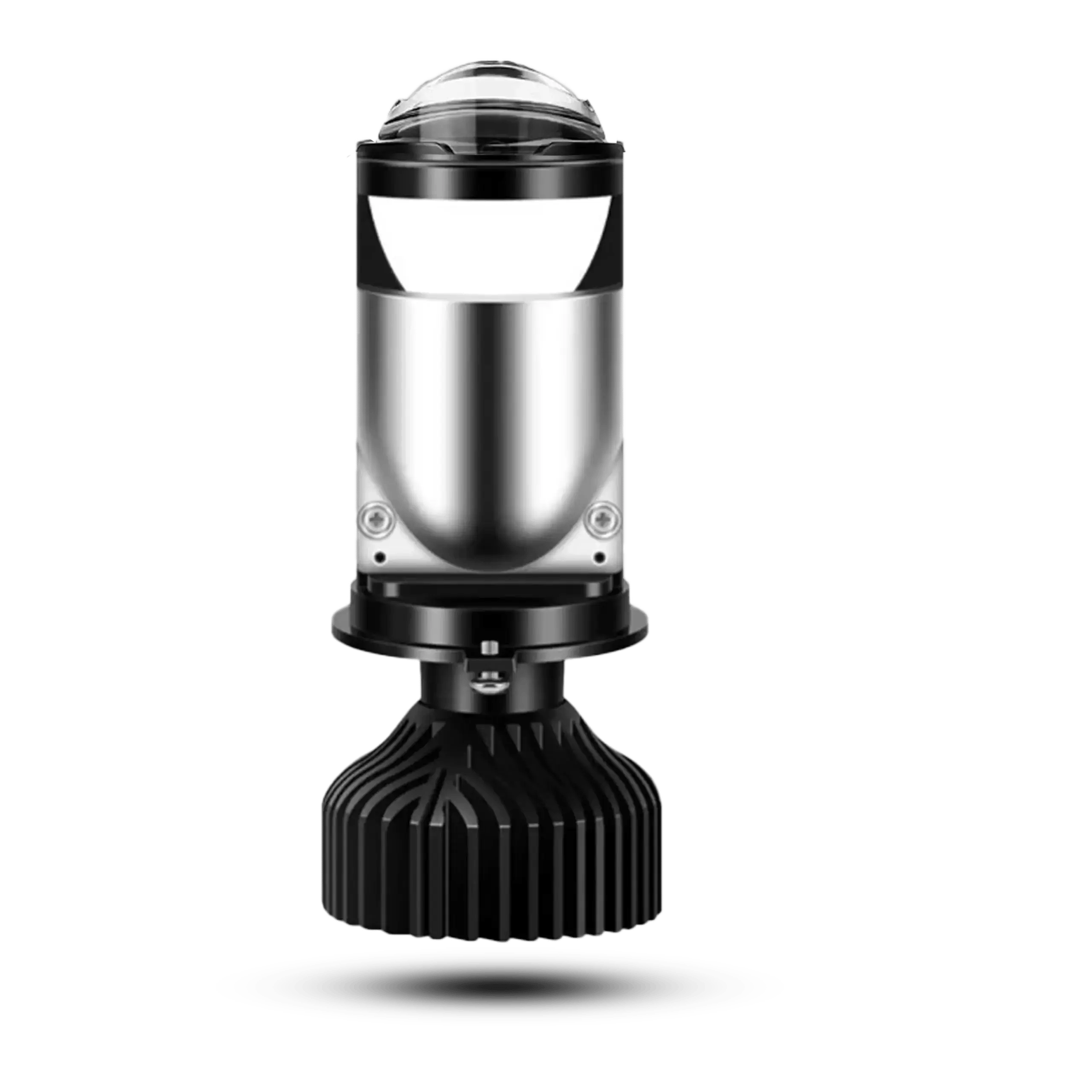 Universal Mini Lens LED Headlight (H4) – Anti-Glare Focus Beam with Turbo Cooling Fan