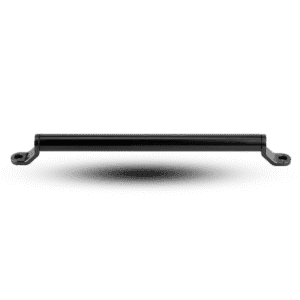 Black handle rod extension with mounting plates on each end, providing a sturdy grip and added leverage.