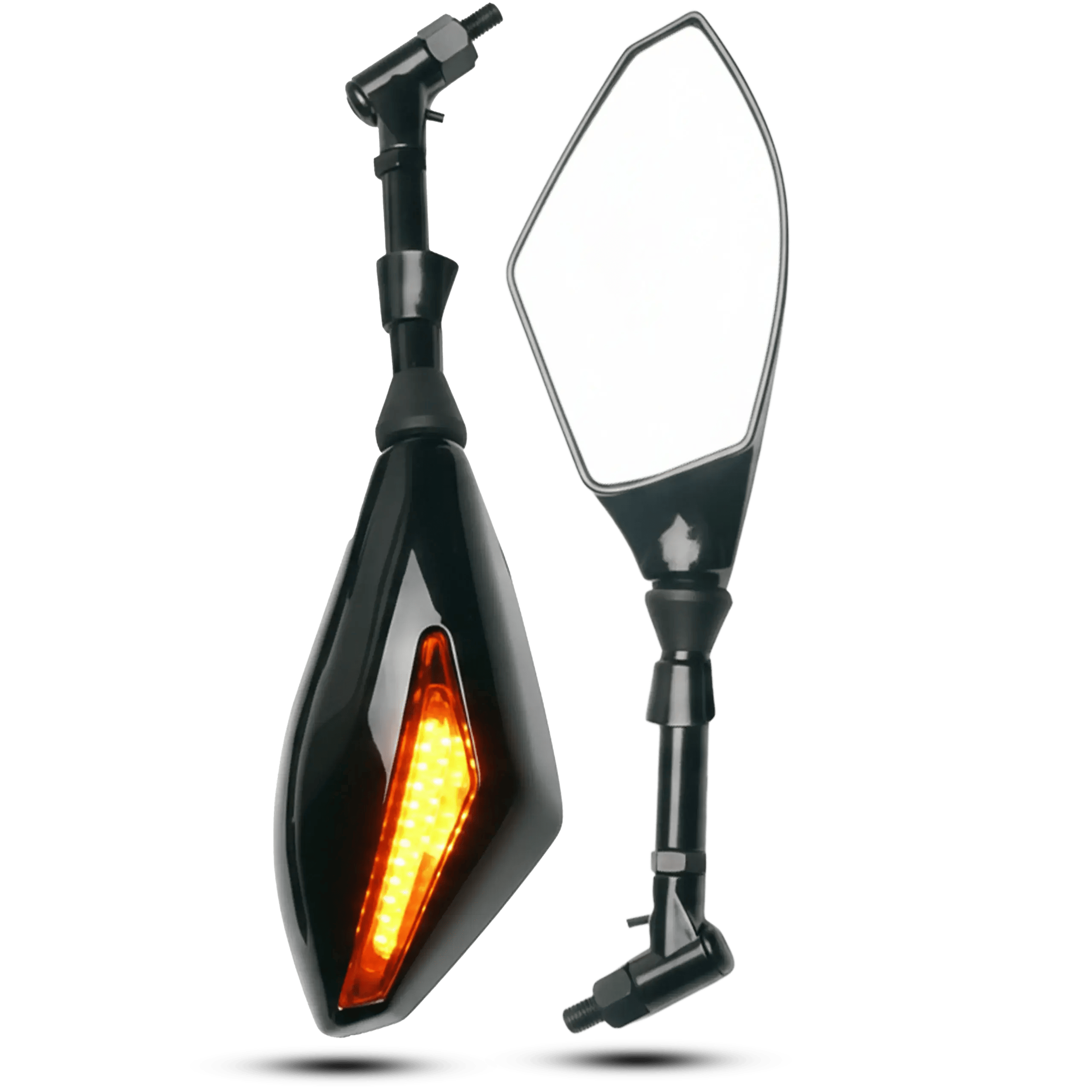 Universal LED Integrated Motorcycle Rearview Mirrors with Sequential Turn Signals