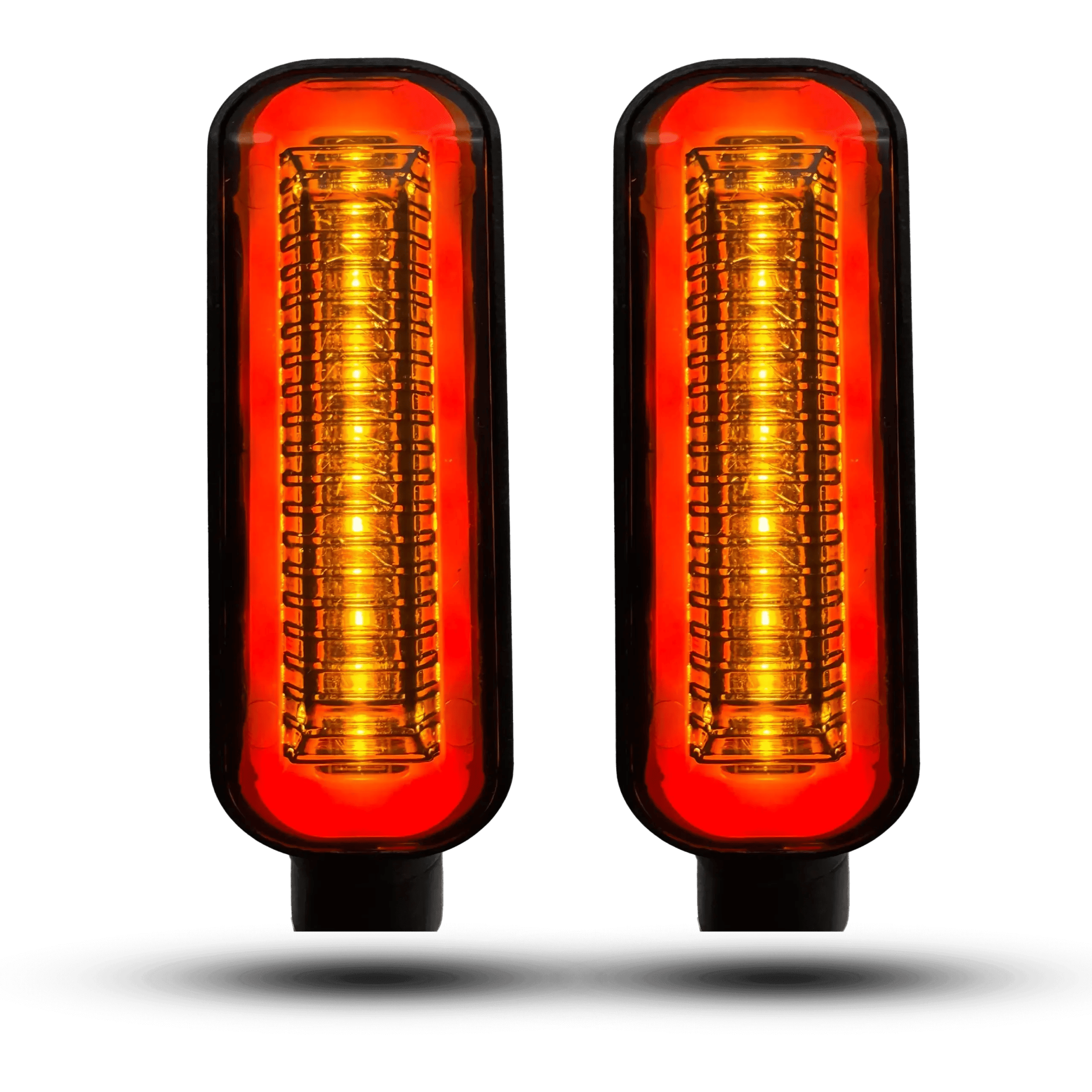 Universal Dual-Color LED Turn Signals – Red DRL & Amber Indicator with Strobe Effect for Honda, Yamaha & Suzuki