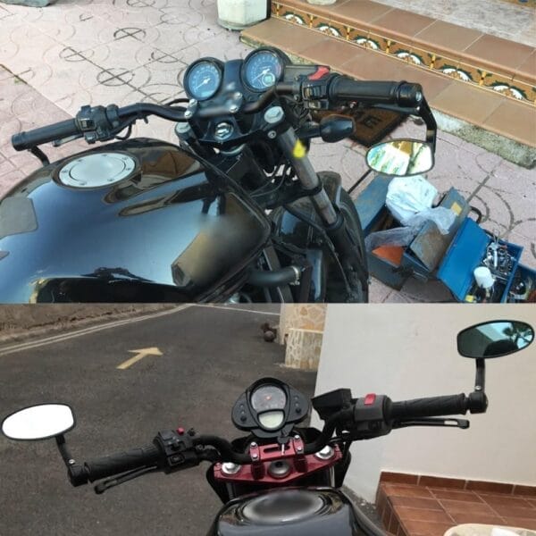 motorcycle with mirrors on the handlebars