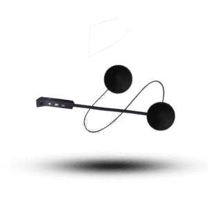 Black bluetooth device a1301 bsddp helmet headset with in-line controls and flat speaker pads.