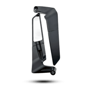 Black side mirror wings, showing the mirror and mounting bracket, designed for enhanced visibility and secure attachment