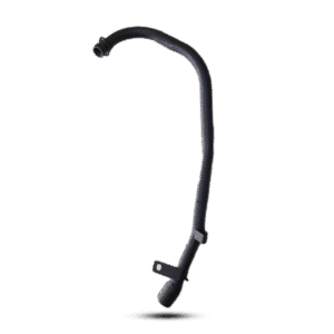 Black exhaust pipe universal local with curved design and hose attachments, auto part for exhaust system.