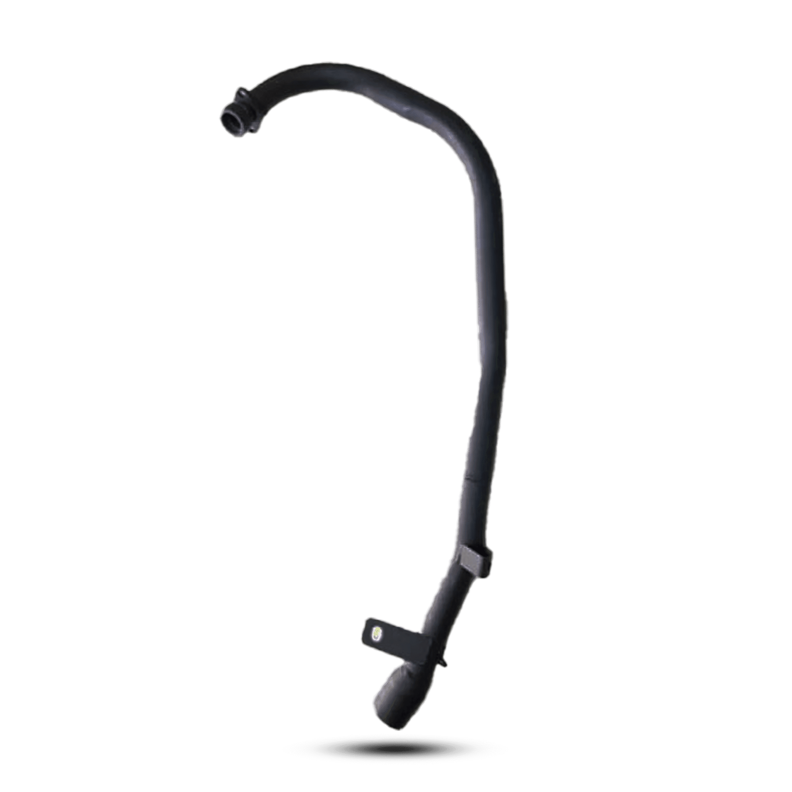 Black exhaust pipe universal local with curved design and hose attachments, auto part for exhaust system.