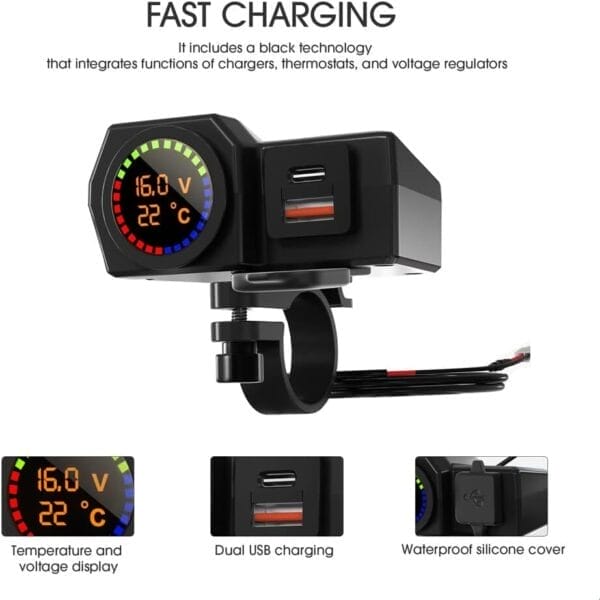 Motorcycle Voltmeter & Charger