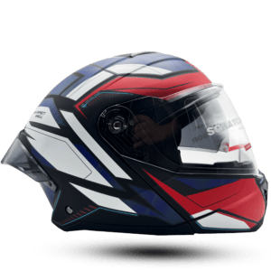 Buraak M-903 Modular Helmet - Red/White/Blue - Dual Visor