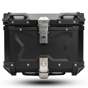 Black Metal Motorcycle Top Box | Durable & Secure Storage