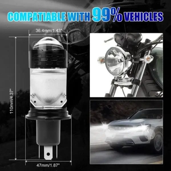H4 LED Beam Light | Motorcycle Car LED Headlamp | FancyBikes.pk