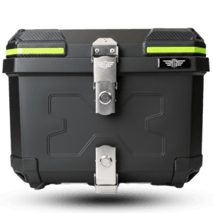 Black ABS Top Box with Carbon Look and Neon Yellow Trim