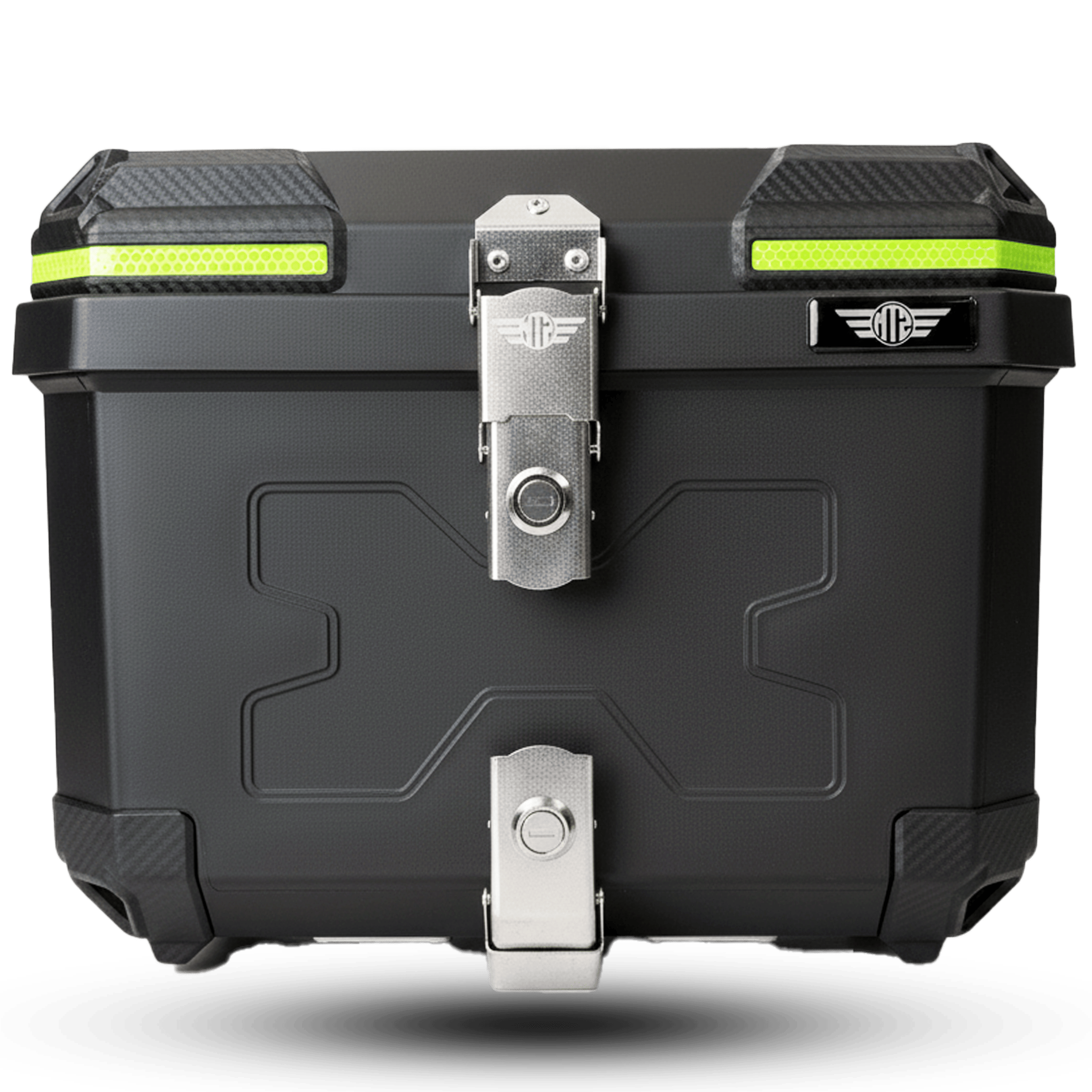 Black ABS Top Box with Carbon Look and Neon Yellow Trim
