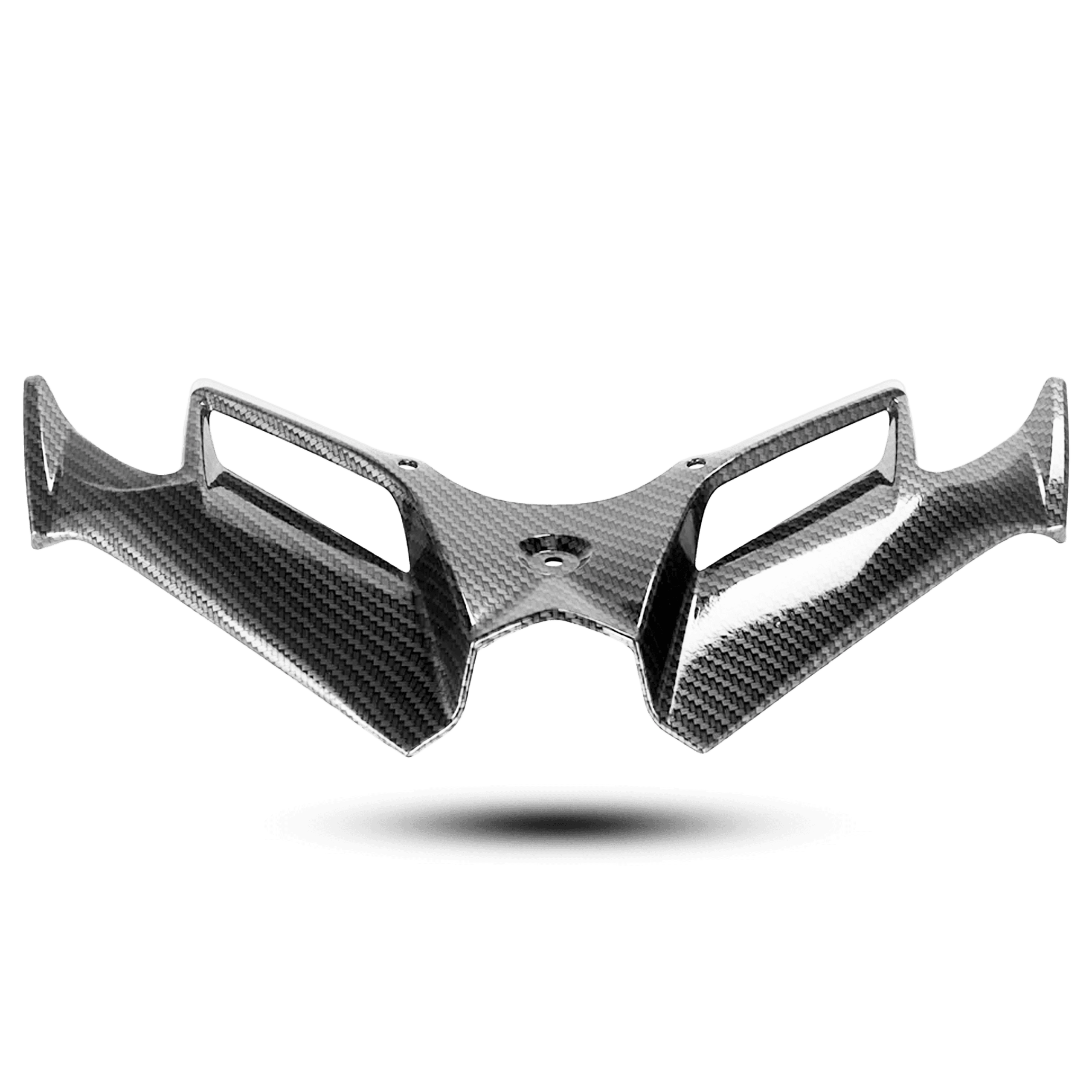 Glossy carbon fiber winglet aero pro carbon with rectangular openings, enhancing aerodynamics and style