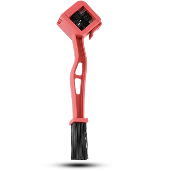 Heavy-Duty Universal Chain Maintenance Brush – Red/Black Dual-Ended Scrubber for Motorcycles, MTB, and ATVs