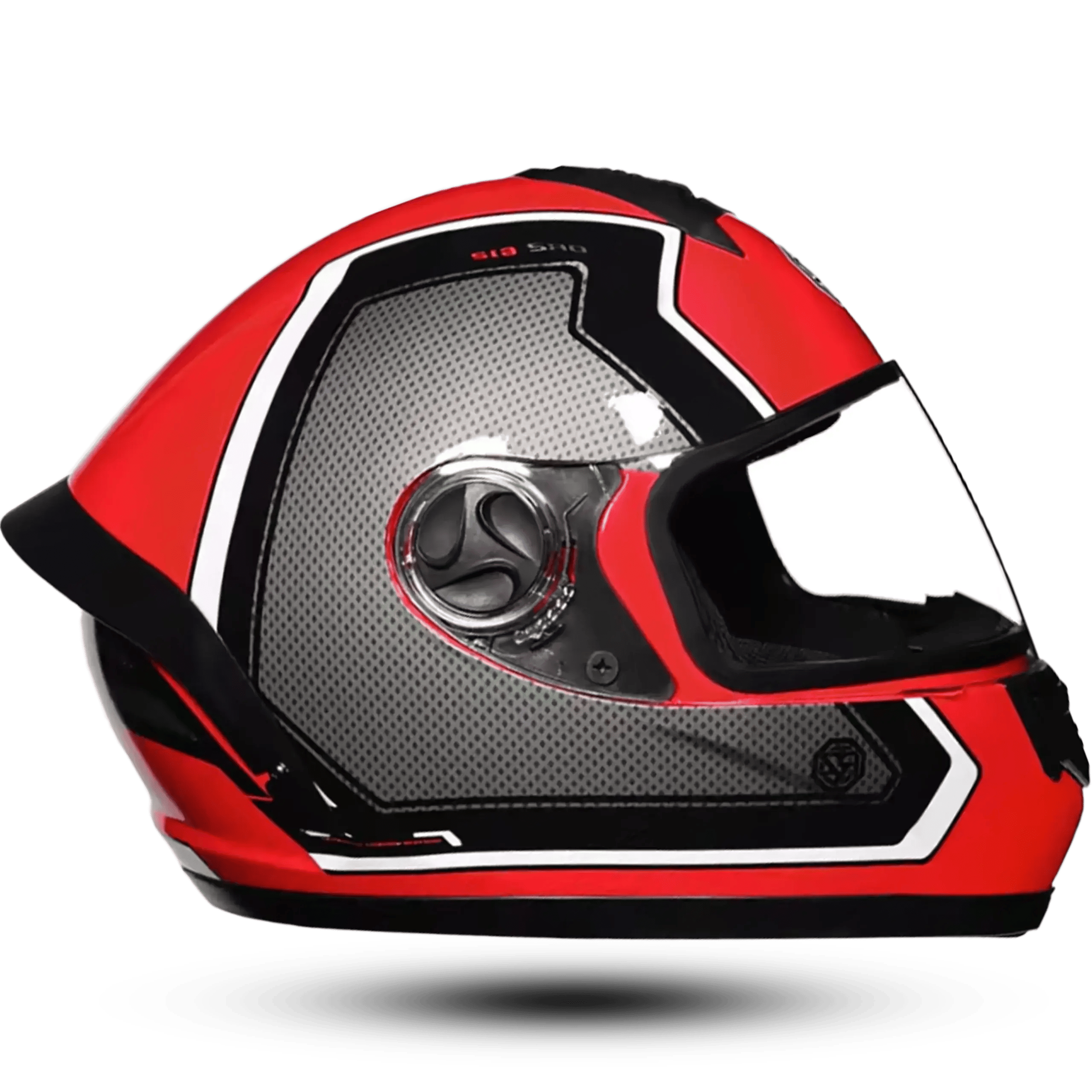ORZ 612 Full Face Helmet – Sport Red, Black & Silver (Size L)