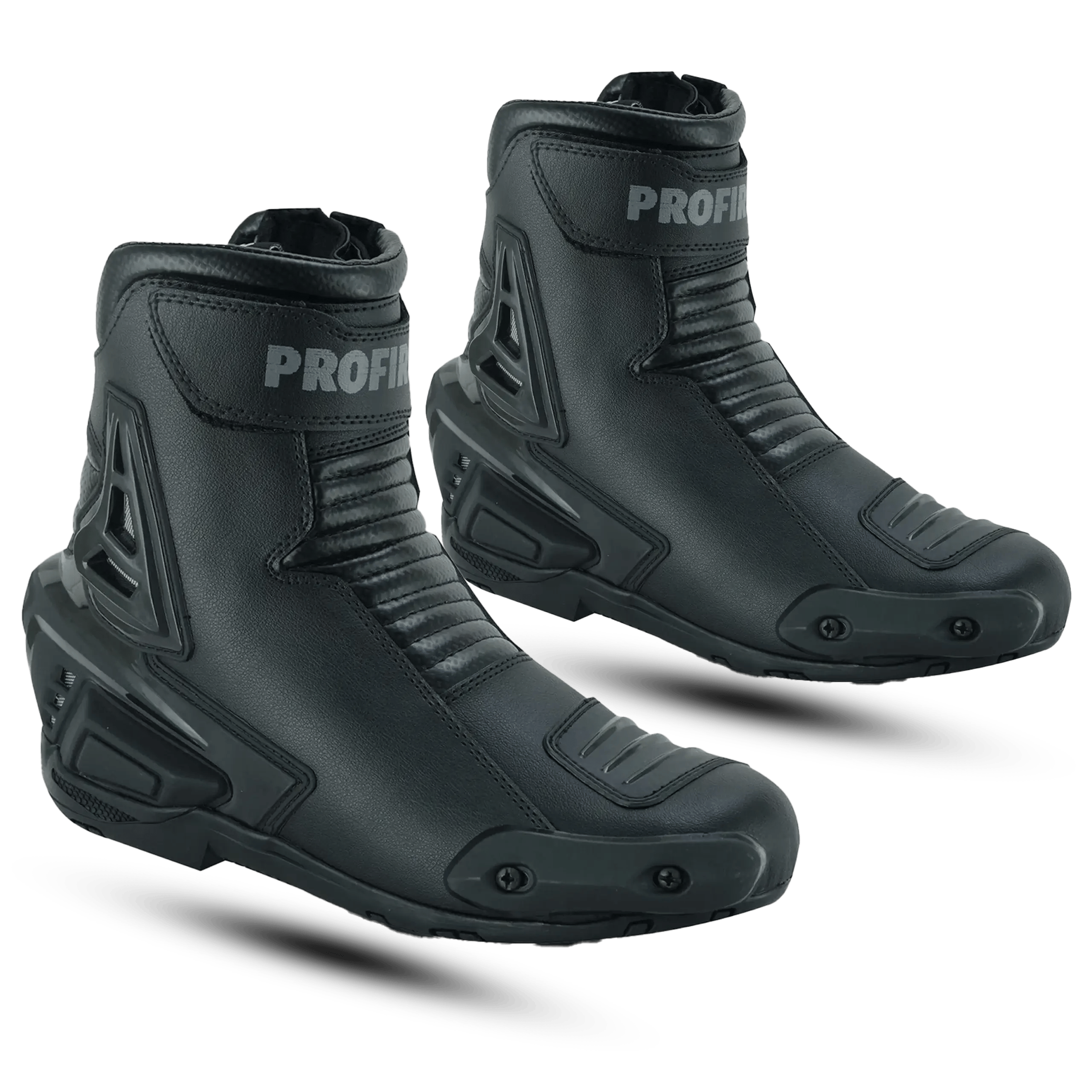 ProFirst Men's Sport Touring Motorbike Boots – Leather Biker Shoes with Accordion Flex Zones