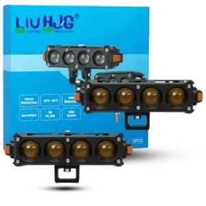 LIU HJG 4-Lens LED Fog Lights (Pair) – 160W High Power Quad-Eye Projectors – Universal 9V-30V