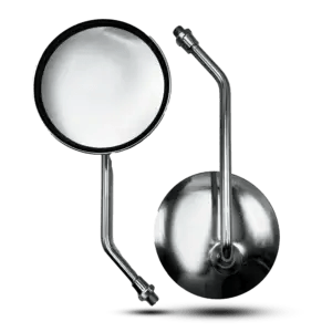 Universal Chrome Retro Round Side Mirrors (2pc Pair)