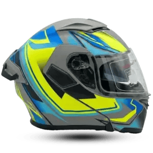 Jiekai 902 Flip-Up Helmet – High-Contrast Grey/Neon Sport Design