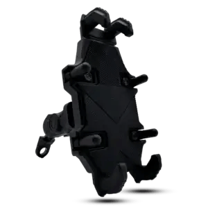 Compatibility chart showing the phone holder fits devices from 4.7 to 7.2 inches and is suitable for bicycles, scooters, motorcycles, and electric vehicles.