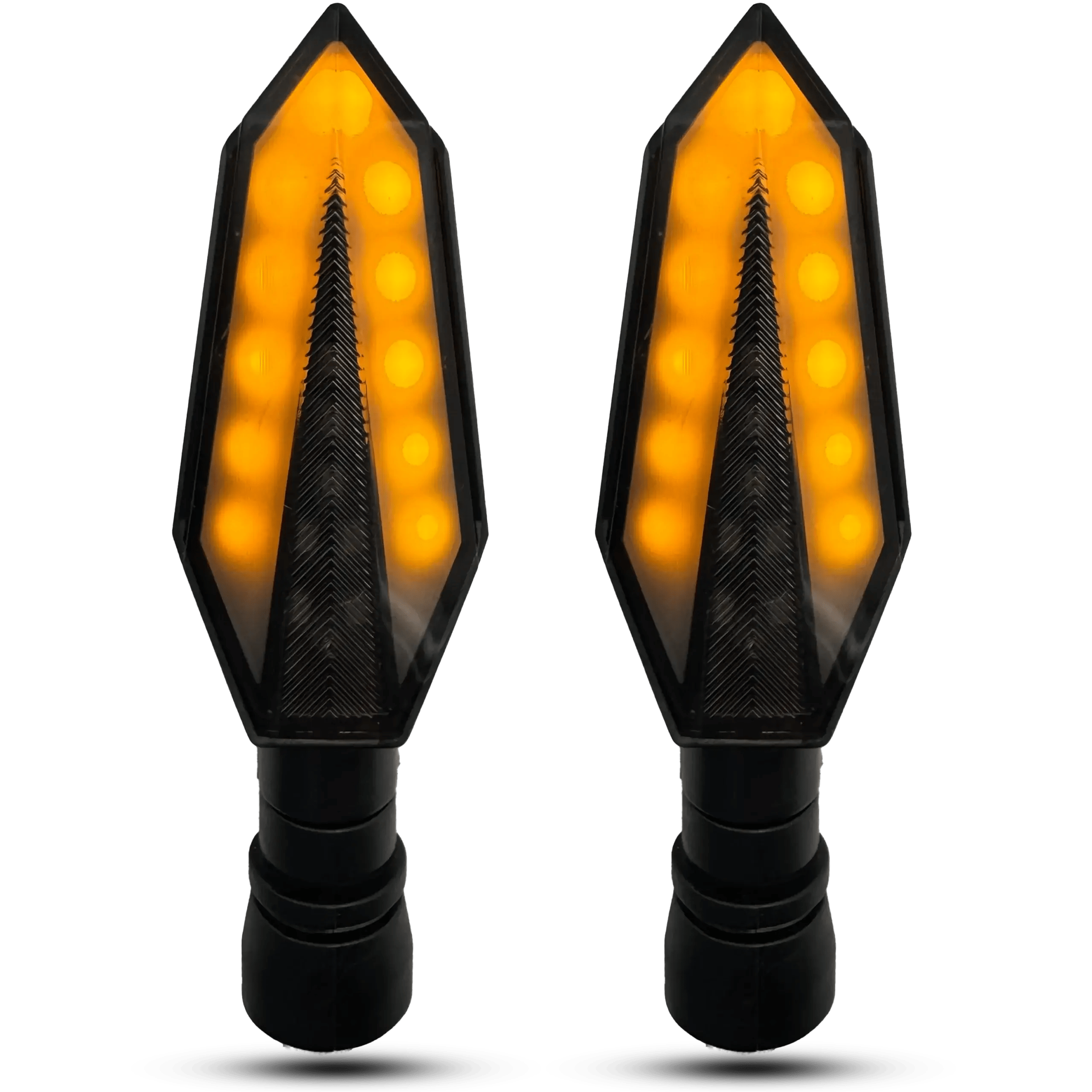 Crystal Diamond LED Blinkers – Multi-Point Amber Light with Flexible Stay