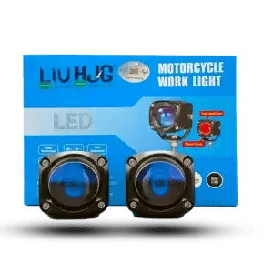 Liu HJG 30W Dual-Lens LED Motorcycle Work Light - Super Bright Fog Lamp with Red Devil Eye for All Motorcycles & Jeeps