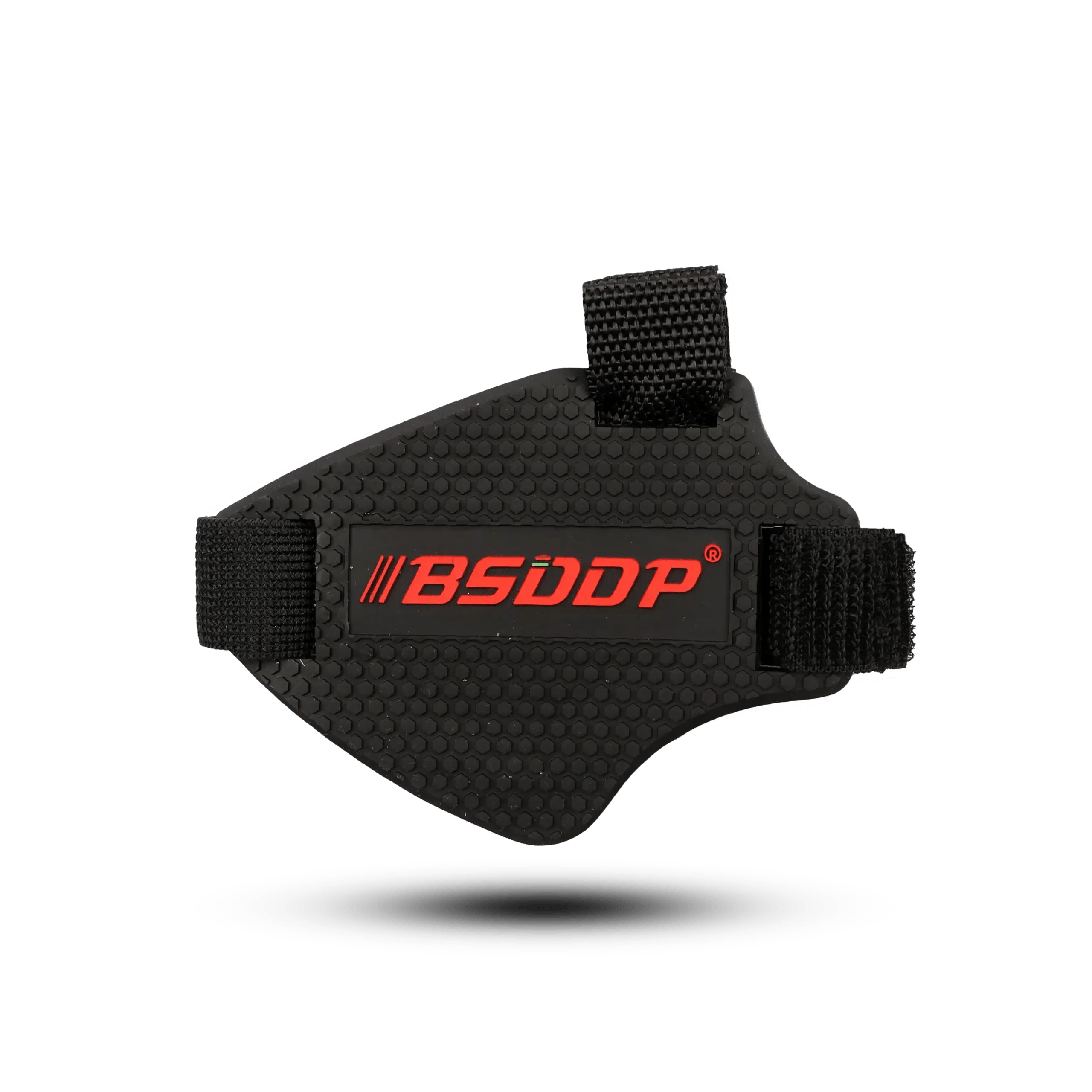 BSDDP motorcycle shoe protector dimensions 120mm length 85mm width with strap