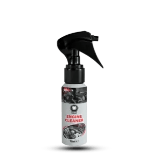 Harris Engine Cleaner 70ml compact spray bottle with a black trigger pump, designed for cleaning and degreasing car and motorcycle engine surfaces.