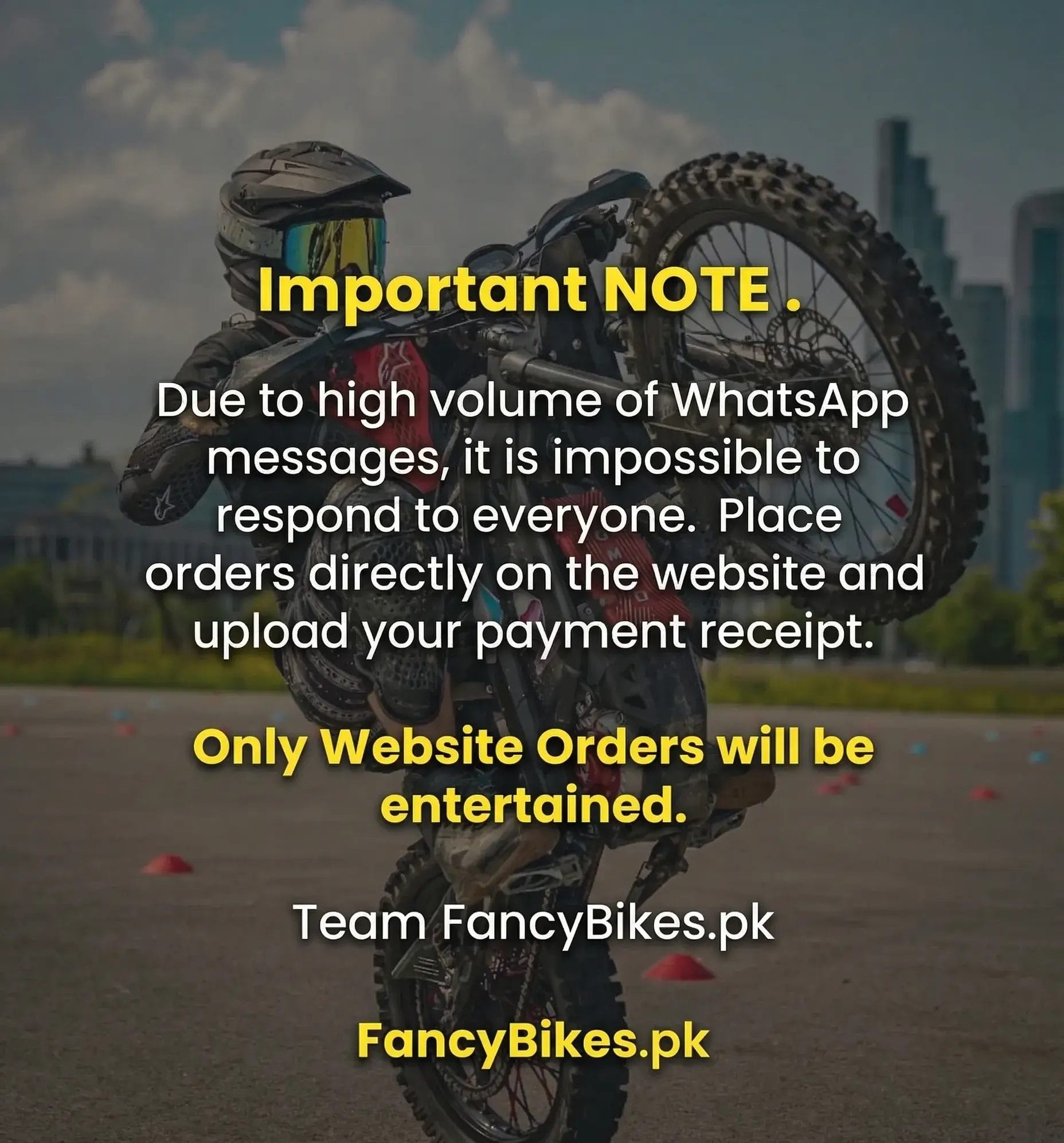 Website Order Notice