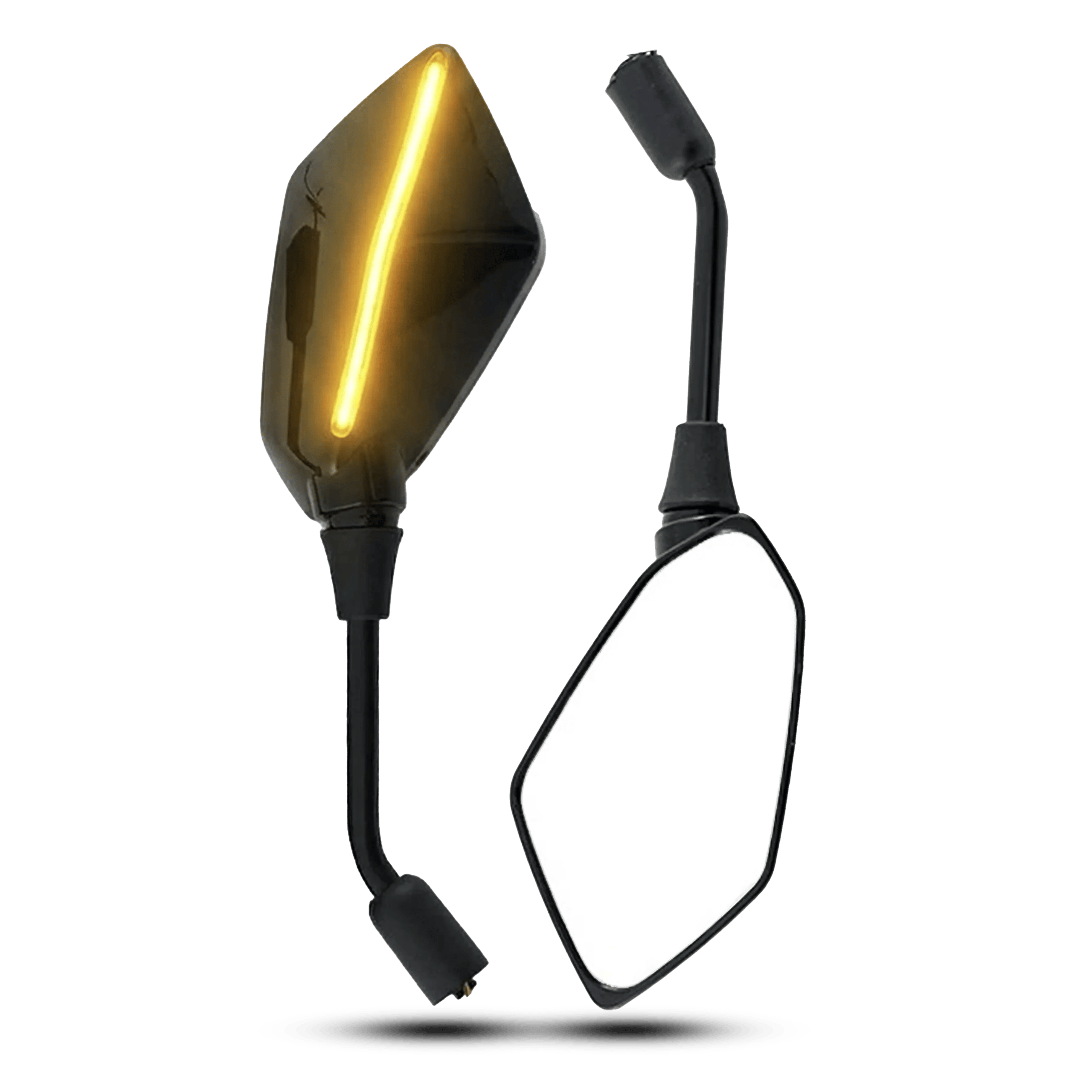 2-in-1 LED Wing Mirrors for Bikes – Aerodynamic Rearview Side Mirrors with Built-in Flowing LED Indicators